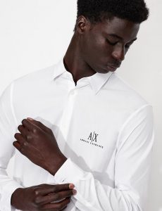 Armani Exchange – Camicia in cotone regular fit Bianca