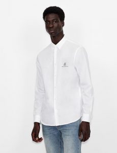 Armani Exchange – Camicia in cotone regular fit Bianca