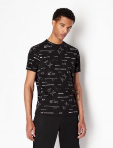 Armani Exchange – T-shirt regular fit in jersey di cotone organico