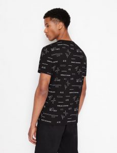 Armani Exchange – T-shirt regular fit in jersey di cotone organico