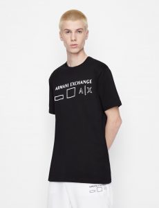 Armani Exchange – T-shirt regular fit in jersey di cotone organico