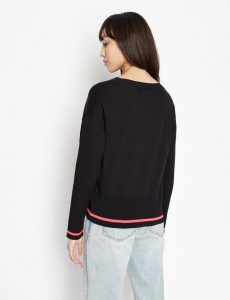 ARMANI EXCHANGE – Maglia Donna Girocollo Logo a Contrasto