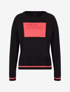 ARMANI EXCHANGE – Maglia Donna Girocollo Logo a Contrasto