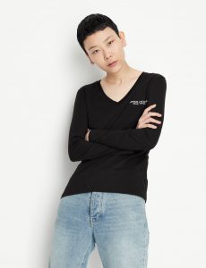 Armani Exchange – T-shirt con logo Nera
