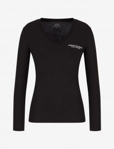 Armani Exchange – T-shirt con logo Nera