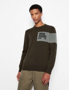 ARMANI EXCHANGE – Maglia Uomo Girocollo con Maxi Logo