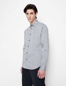 Armani Exchange – Camicia in cotone tinto in filo
