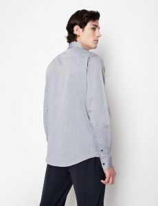 Armani Exchange – Camicia in cotone tinto in filo