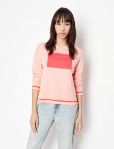 ARMANI EXCHANGE – Maglia Donna Girocollo Logo a Contrasto