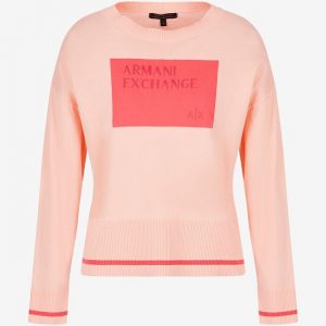 ARMANI EXCHANGE – Maglia Donna Girocollo Logo a Contrasto