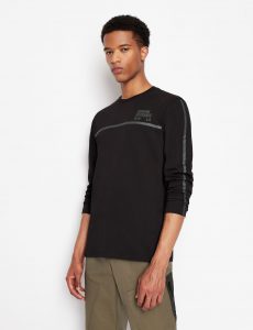 Armani Exchange – T-shirt con logo a maniche lunghe