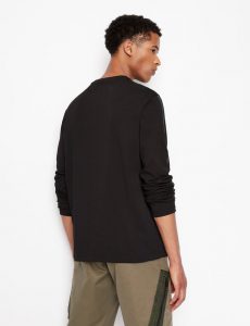 Armani Exchange – T-shirt con logo a maniche lunghe