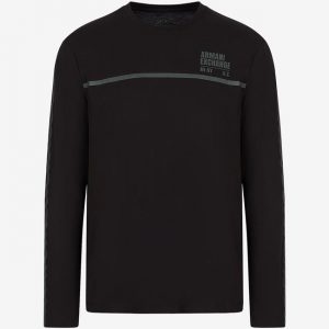 Armani Exchange – T-shirt con logo a maniche lunghe