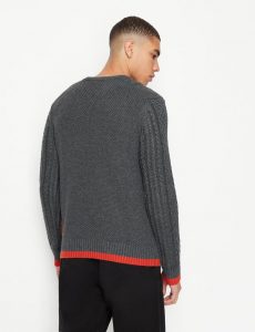 ARMANI EXCHANGE – Maglione in Misto Viscosa Grigio Scuro