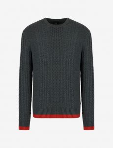 ARMANI EXCHANGE – Maglione in Misto Viscosa Grigio Scuro