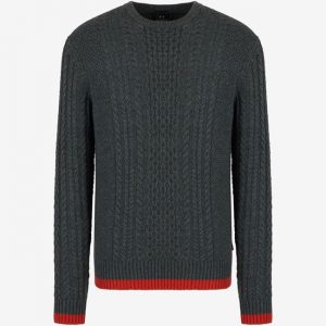 ARMANI EXCHANGE – Maglione in Misto Viscosa Grigio Scuro