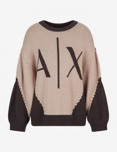 ARMANI EXCHANGE – Maglia Donna Girocollo Fantasia Bicolore