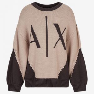 ARMANI EXCHANGE – Maglia Donna Girocollo Fantasia Bicolore