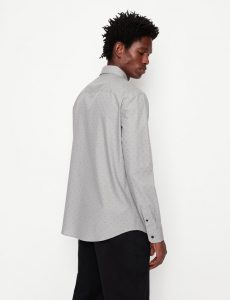 Armani Exchange – Camicia in cotone organico fil coupé Grigio