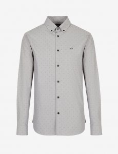Armani Exchange – Camicia in cotone organico fil coupé Grigio