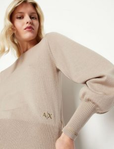 ARMANI EXCHANGE – Maglia Donna Girocollo Mini Logo AX sul Fianco