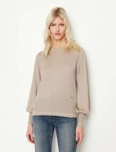 ARMANI EXCHANGE – Maglia Donna Girocollo Mini Logo AX sul Fianco