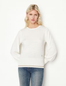 ARMANI EXCHANGE – Maglia Donna Girocollo Mini Logo AX sul Fianco
