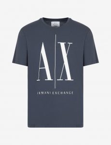 Armani Exchange – T-shirt con logo Blu