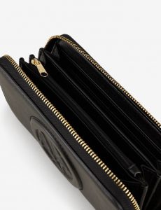 ARMANI EXCHANGE – Portafoglio Donna Brand Logo Circolare Nero