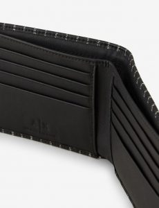 ARMANI EXCHANGE – Portafoglio Uomo Fantasia Logo All-Over Nero