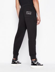 Armani Exchange – Pantaloni sportivi in felpa di jersey misto cotone Nero
