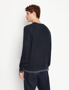 ARMANI EXCHANGE – Maglione in Misto Viscosa Navy Blu