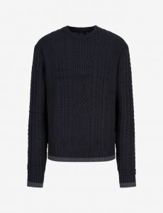 ARMANI EXCHANGE – Maglione in Misto Viscosa Navy Blu
