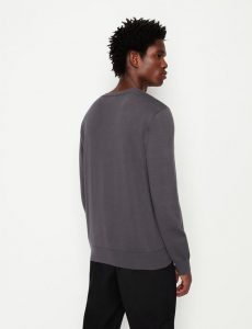 ARMANI EXCHANGE – Maglia Uomo Girocollo con Brand Logo Centro Petto Grigio