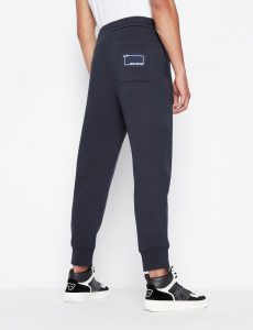Armani Exchange – Pantaloni sportivi in felpa di jersey misto cotone Blu Navy
