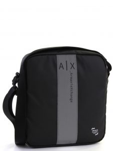 ARMANI EXCHANGE – Borsa a Tracolla Uomo/Donna con Logo in Fascia Nero