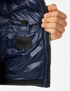BLAUER – Piumino Uomo Nylon e Neoprene con Taschino Nixon Blue