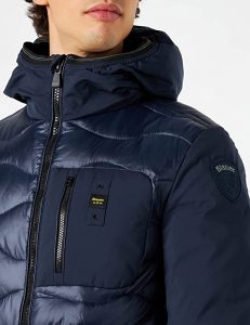 BLAUER – Piumino Uomo Nylon e Neoprene con Taschino Nixon Blue