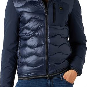 BLAUER – Piumino Uomo Nylon e Neoprene con Taschino Nixon Blue
