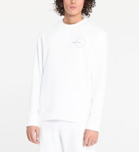 ARMANI EXCHANGE – Felpa Girocollo in Misto Cotone Organico Bianco