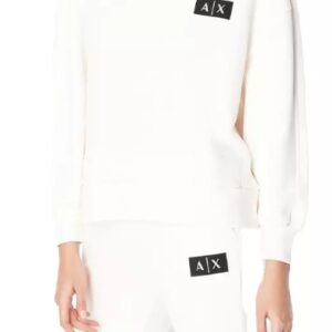 ARMANI EXCHANGE – Felpa Donna Loose Fit Bianco ISO