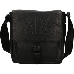 Armani Exchange – Borsa a Tracolla In Pelle Nera e chiusura a Bottone