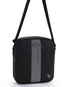 ARMANI EXCHANGE – Borsa a Tracolla Uomo/Donna con Logo in Fascia Nero