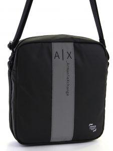 ARMANI EXCHANGE – Borsa a Tracolla Uomo/Donna con Logo in Fascia Nero