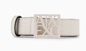 ARMANI EXCHANGE – Cintura con Quadrato con Logo Beige