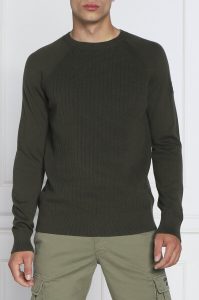 Calvin Klein – Maglione in cotone in look front-knit