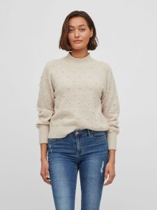 Vila – Pullover a maglia Donna Bianco