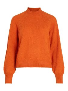 Vila – Pullover a maglia Donna Arancio