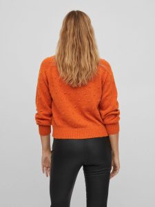 Vila – Pullover a maglia Donna Arancio