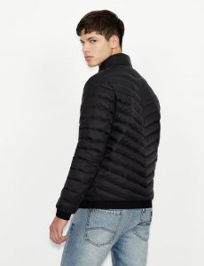 ARMANI EXCHANGE – Giubbotto imbottito in piuma richiudibile con pouch Nero